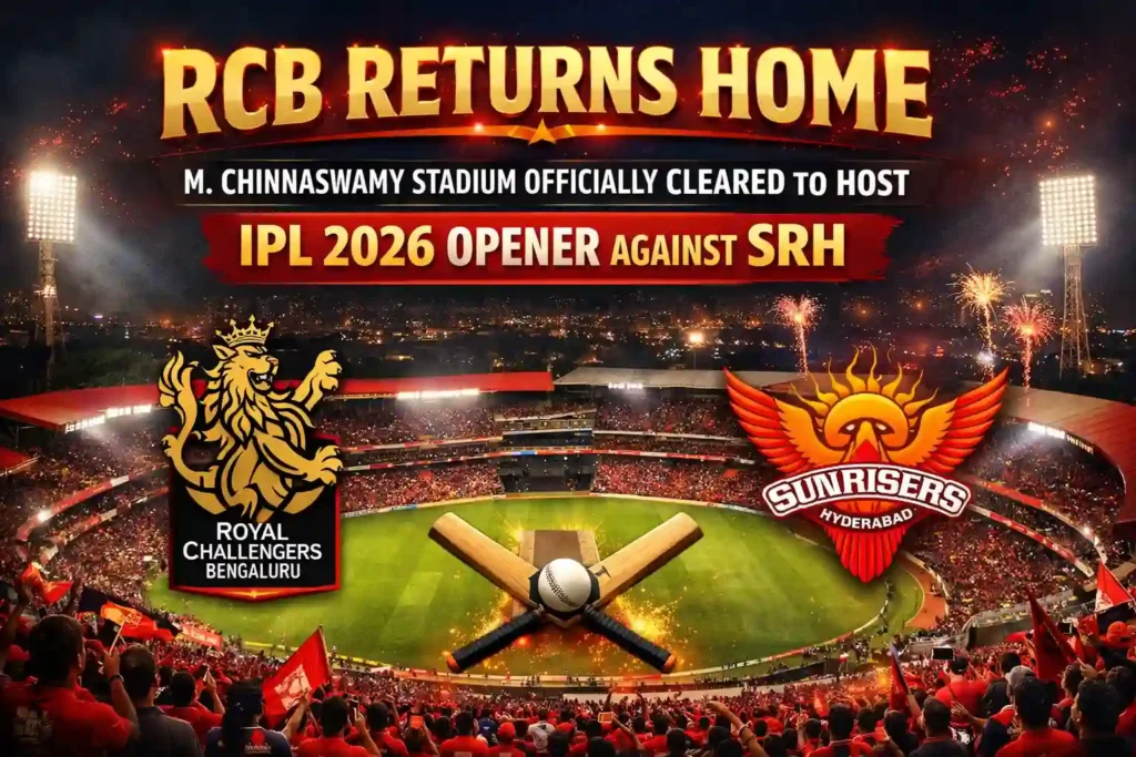 RCB Returns Home: M. Chinnaswamy Stadium Officially Cleared to Host IPL 2026 Opener Against SRH CricketCircle