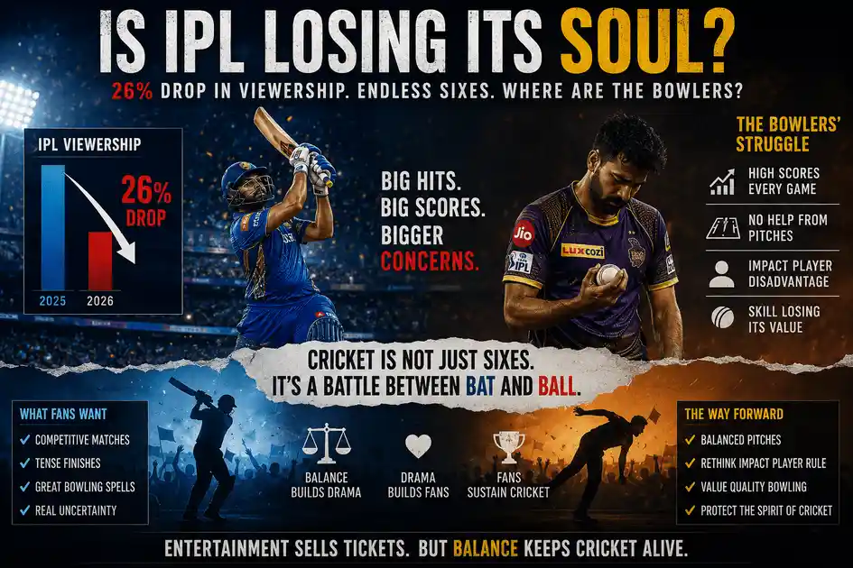 IPL Viewership Drops 26% in 2026: Is T20 Cricket Becoming Only a Batsman’s Game? CricketCircle